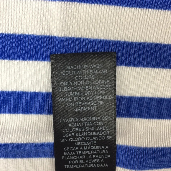 Chicos Travelers Classic Blue White Stripe Top Womens 0 Small 4 3/4 Sleeve Tunic - Picture 8 of 12